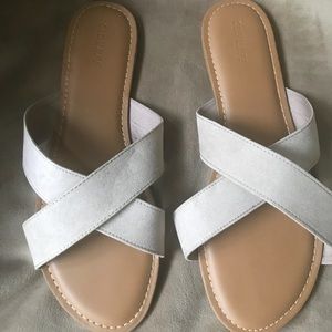 Old navy faux suede cross strap sandal
